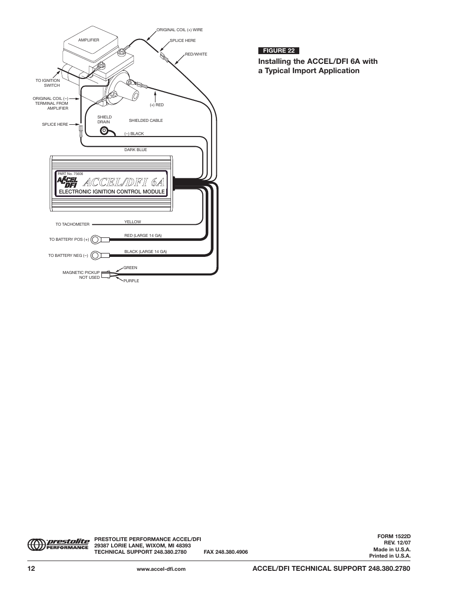 Hhy yf fiir re e 6 6a a, Aac cc ce el l//d df fii 6 6a a | Mallory Ignition ACCEL DFI 6A Electronic Ignition Control Module for Distributor Equipped Engines 75606 User Manual | Page 12 / 12