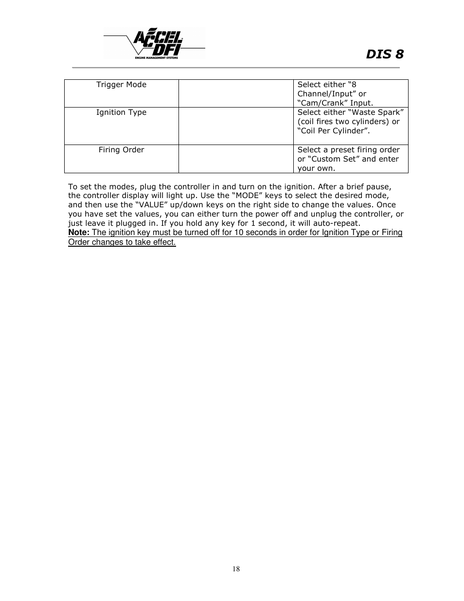 Dis 8 | Mallory Ignition ACCEL DIS 8 75610 User Manual | Page 18 / 25