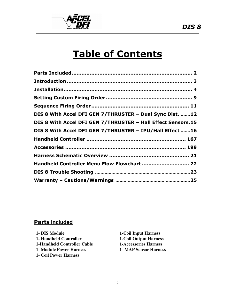 Mallory Ignition ACCEL DIS 8 75610 User Manual | Page 2 / 25