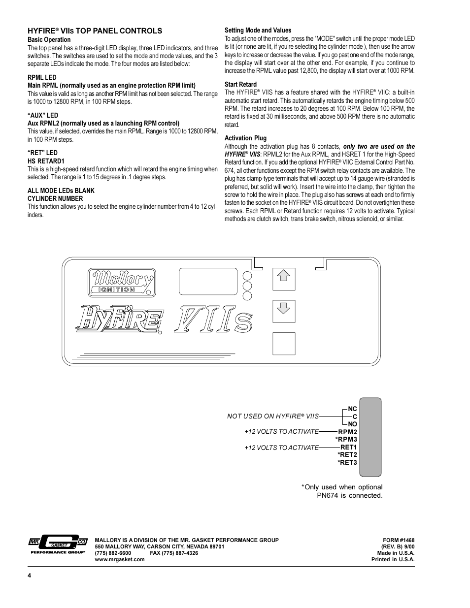 Performance cd ignition system | Mallory Ignition Mallory HYFIRE VIIS SPORTSMAN CD IGNITION SYSTEM 667S User Manual | Page 4 / 4