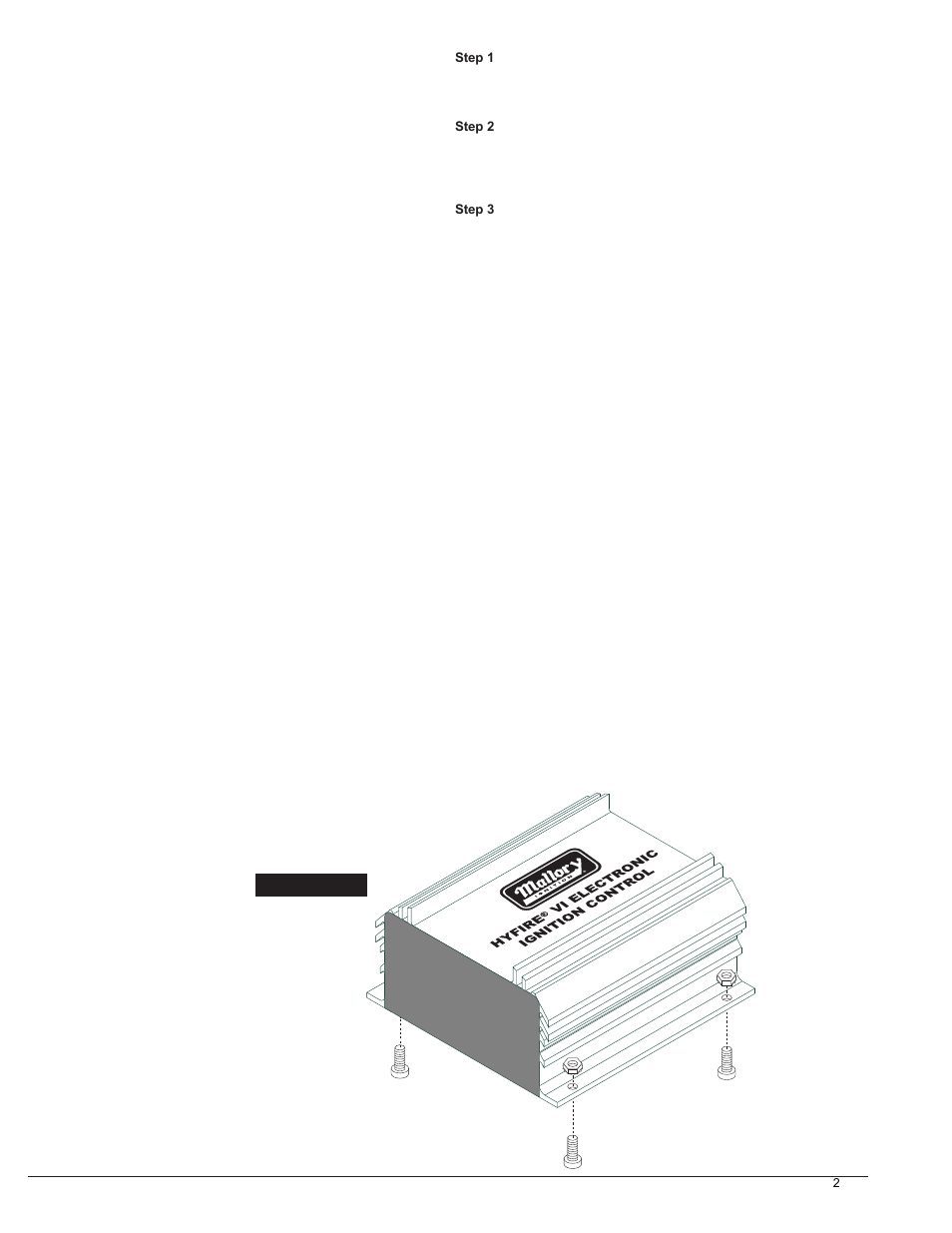 General information, Mounting procedure | Mallory Ignition Mallory HYFIRE VI Series Electronic Ignition Controls 685_6851 User Manual | Page 3 / 15