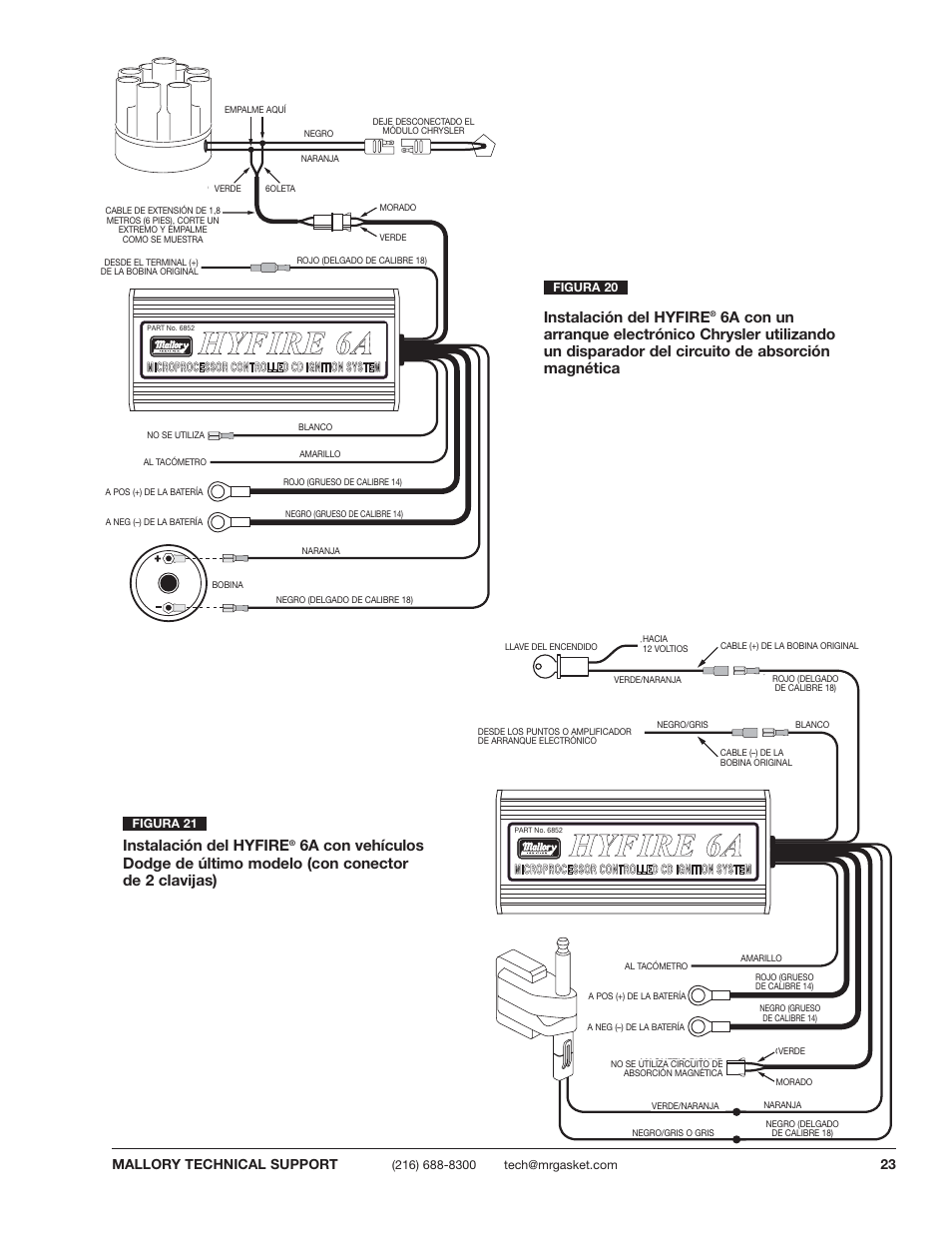 Hhy yf fiir re e 6 6a a h hy yf fiir re e 6 6a a | Mallory Ignition Mallory HYFIRE 6A and 6AL SERIES ELECTRONIC IGNITION CONTROLS 6852M_6853M User Manual | Page 23 / 36