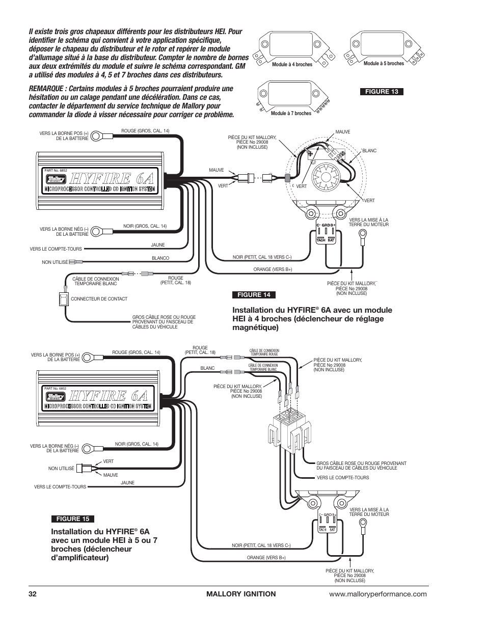 Hhy yf fiir re e 6 6a a, Installation du hyfire | Mallory Ignition Mallory HYFIRE 6A and 6AL SERIES ELECTRONIC IGNITION CONTROLS 6852M_6853M User Manual | Page 32 / 36