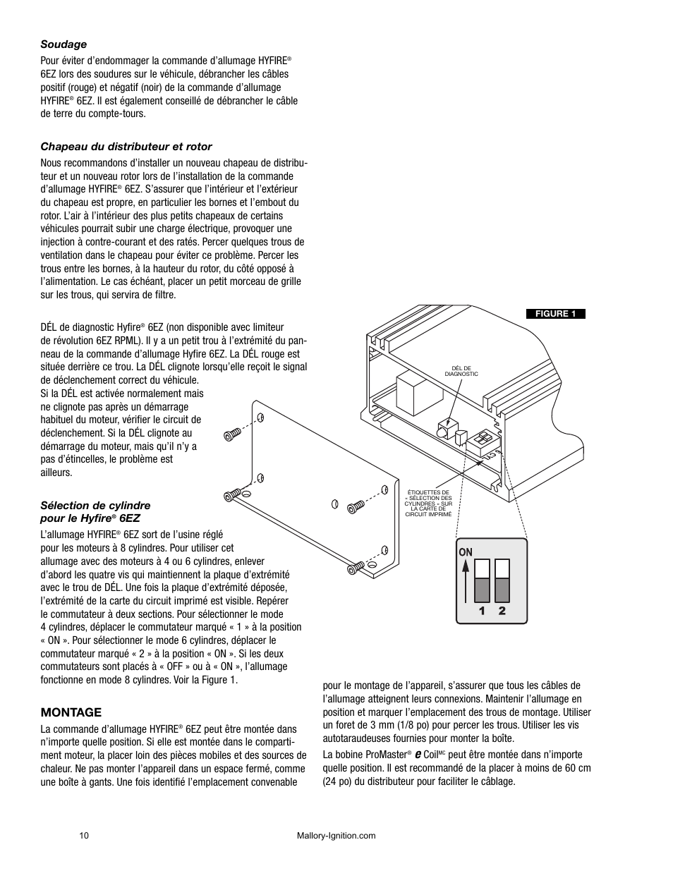 Montage | Mallory Ignition Mallory Hyre 6EZ and 6EZ RPML 6855M_6856M User Manual | Page 11 / 15