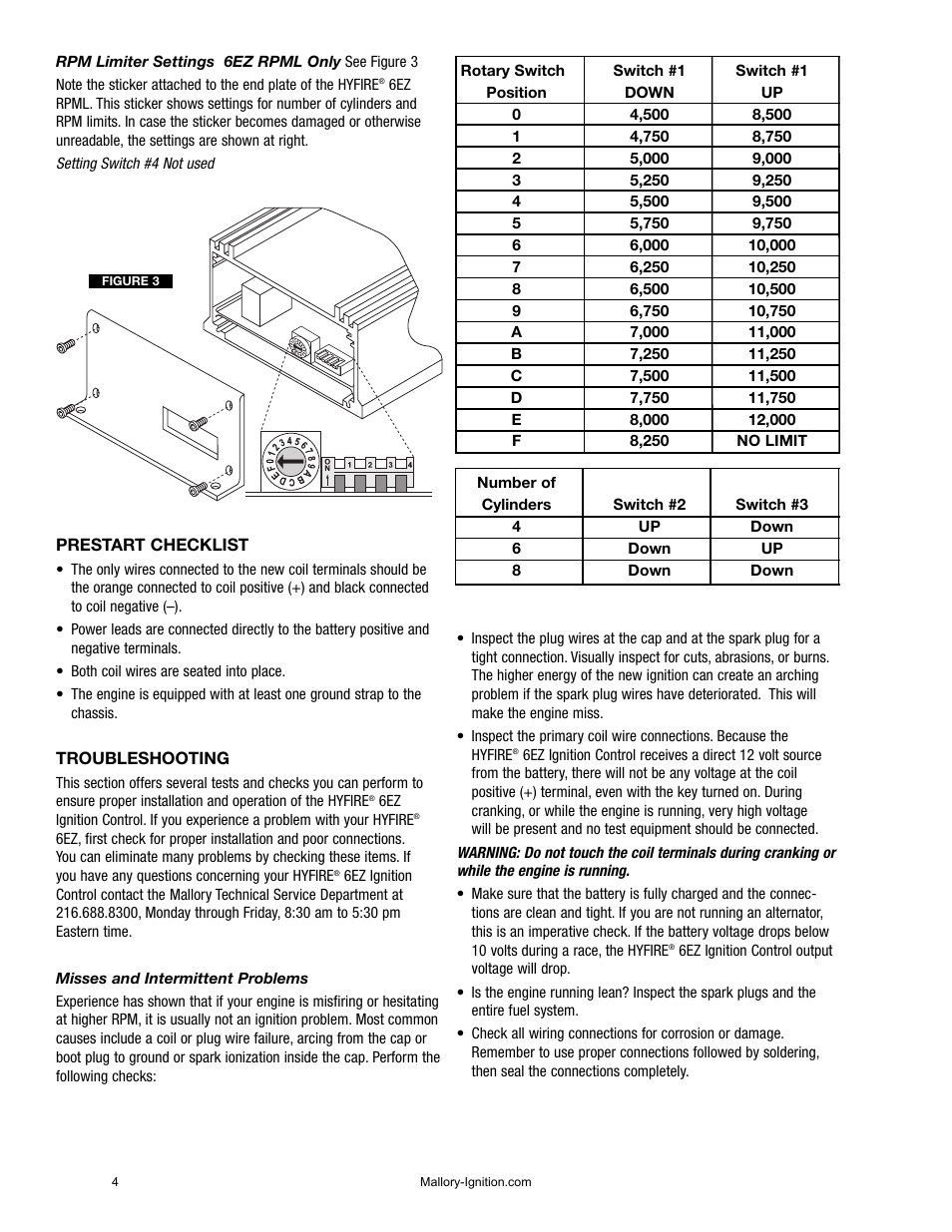 Mallory Ignition Mallory Hyre 6EZ and 6EZ RPML 6855M_6856M User Manual | Page 5 / 15