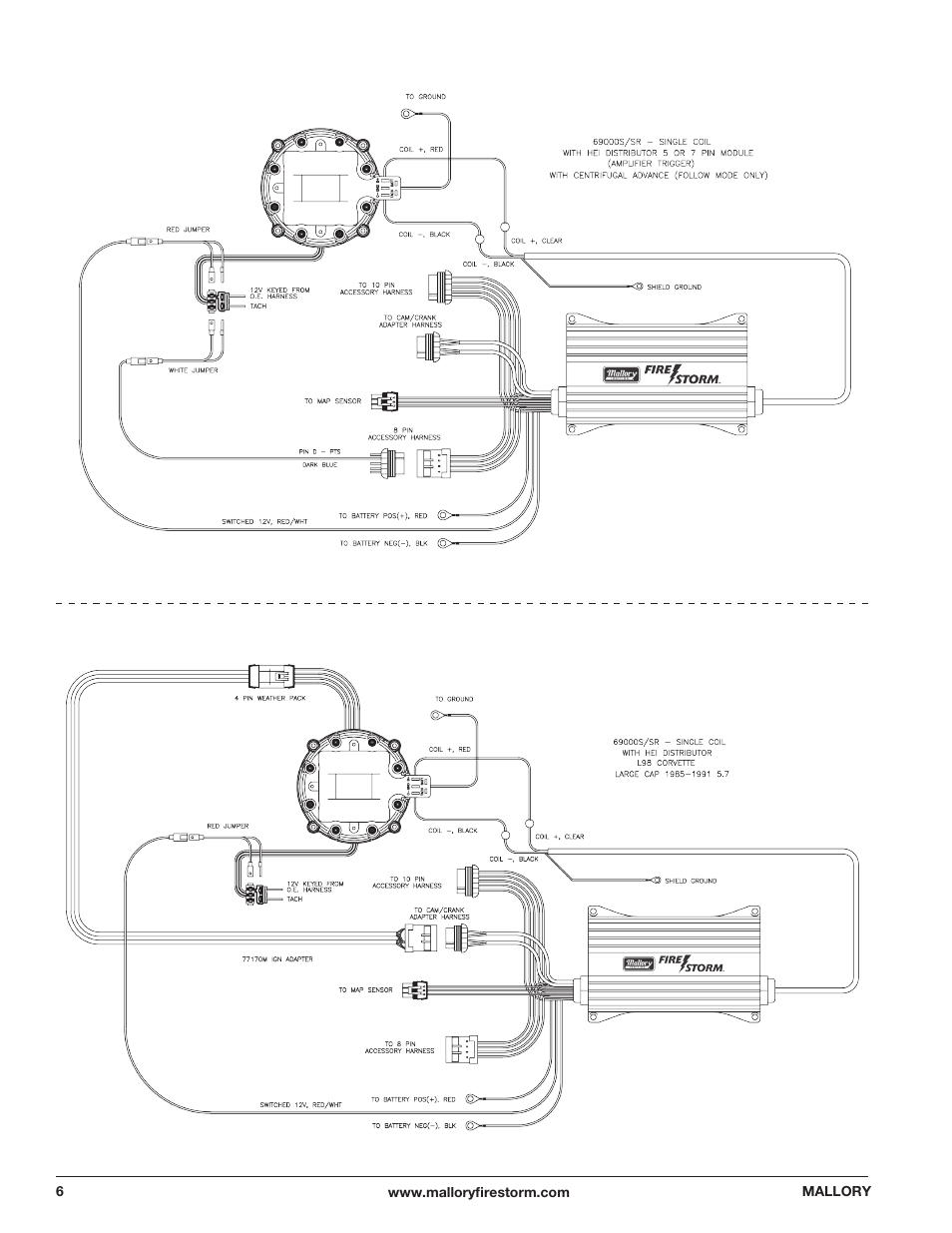 Mallory Ignition Mallory FIRESTORM CD SINGLE COIL HARDWARE 69000S_69000SR User Manual | Page 6 / 10