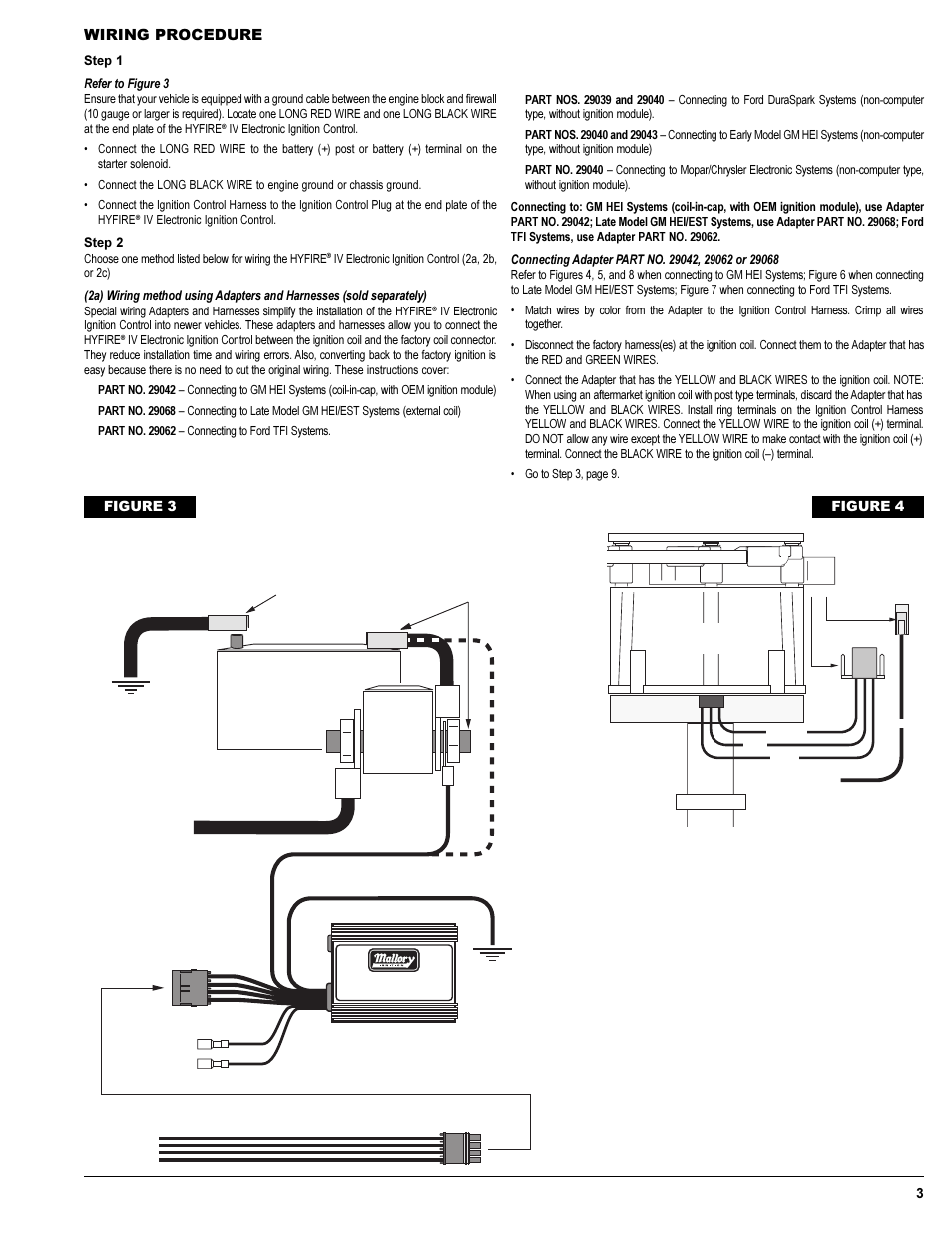 Wiring procedure, Figure 4, 12v/battery (+) | Figure 3 | Mallory Ignition Mallory HYFIRE IV SERIES Ignition System 692_697 User Manual | Page 3 / 12