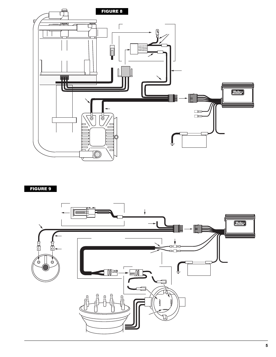 Gm/delco hei distributor, Ford and american motors, Figure 9 | Figure 8 | Mallory Ignition Mallory HYFIRE IV SERIES Ignition System 692_697 User Manual | Page 5 / 12
