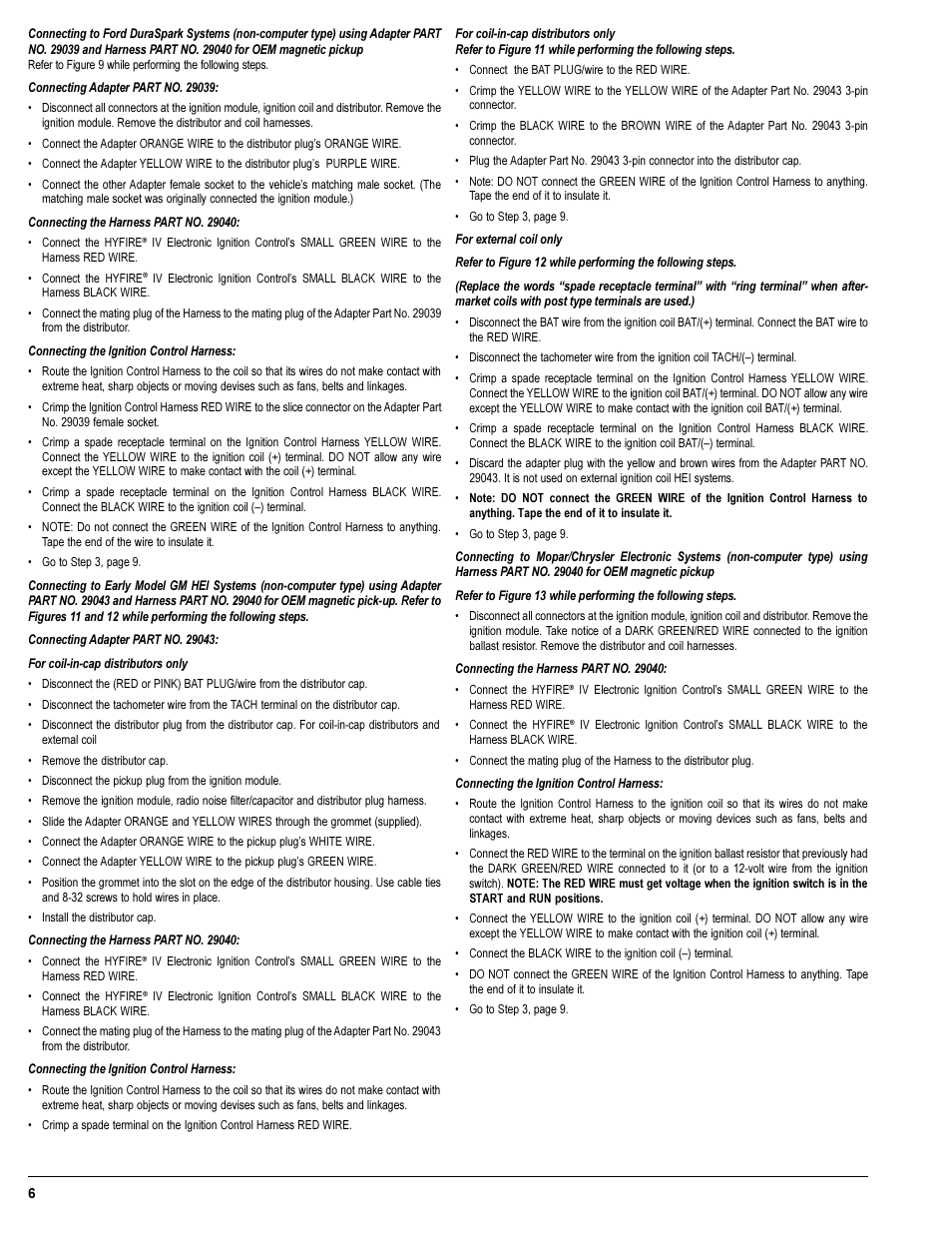 Mallory Ignition Mallory HYFIRE IV SERIES Ignition System 692_697 User Manual | Page 6 / 12