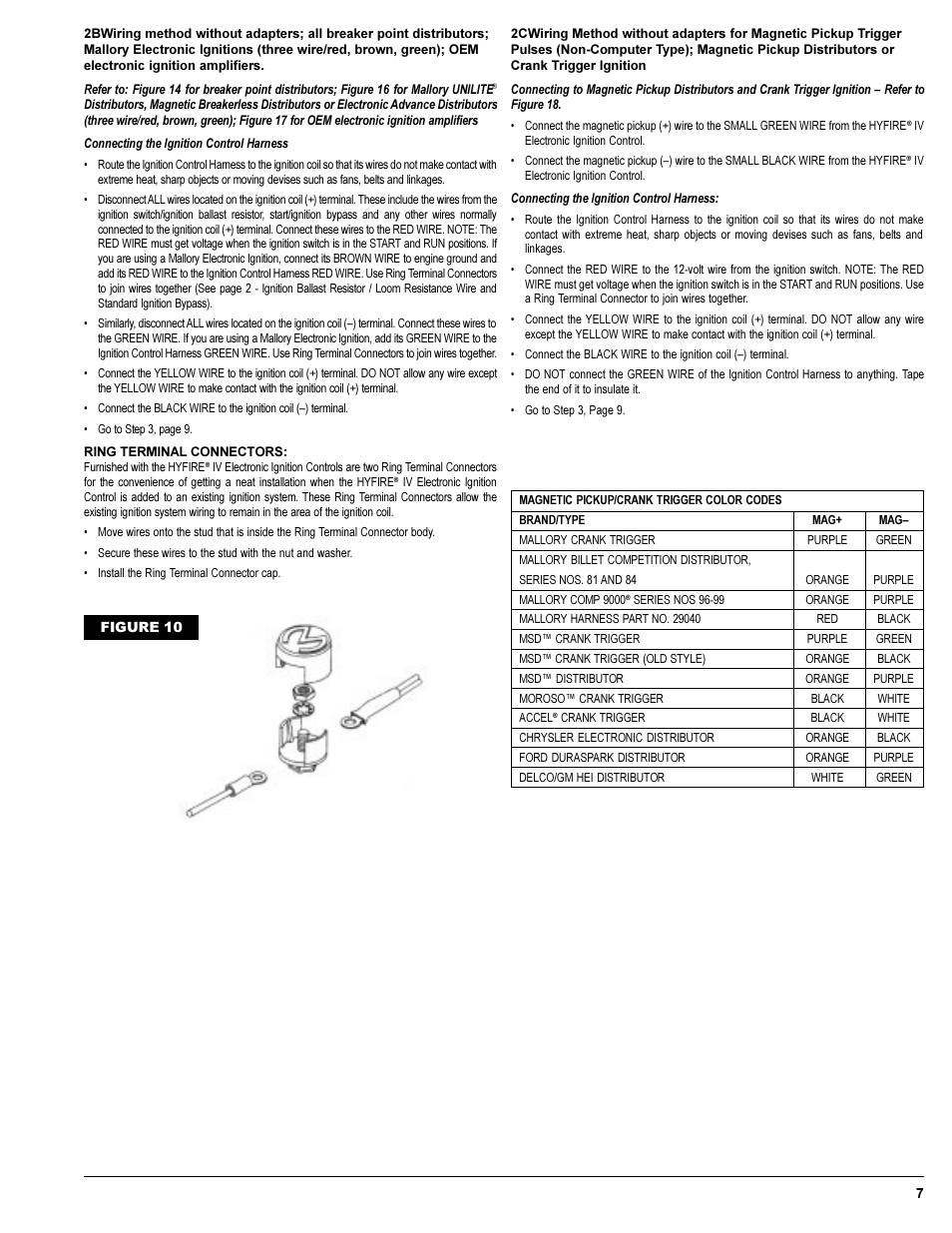 Mallory Ignition Mallory HYFIRE IV SERIES Ignition System 692_697 User Manual | Page 7 / 12