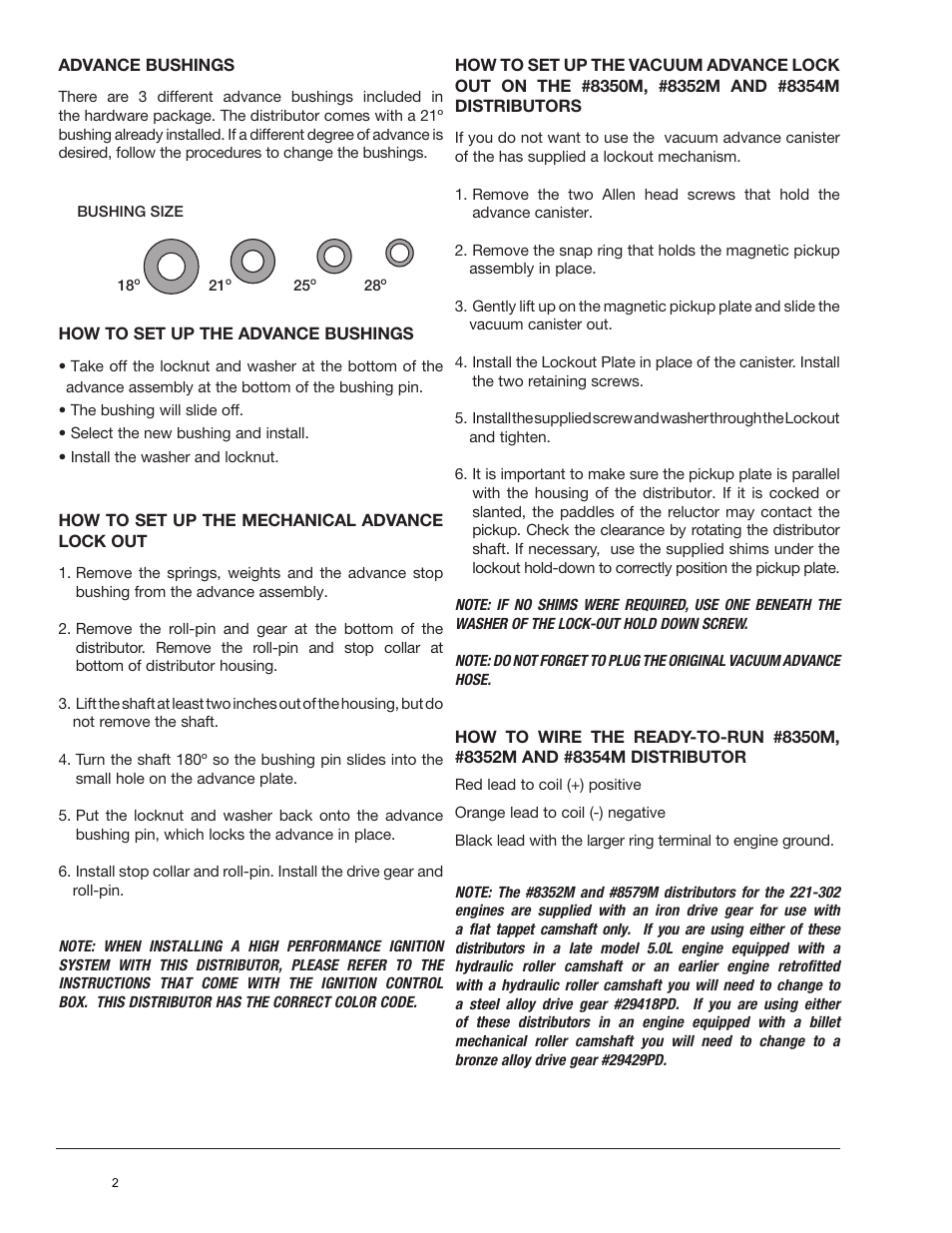 Mallory Ignition Mallory Promaster Distributor 8350m_8352m_8354m_8360m_8361m User Manual | Page 3 / 9