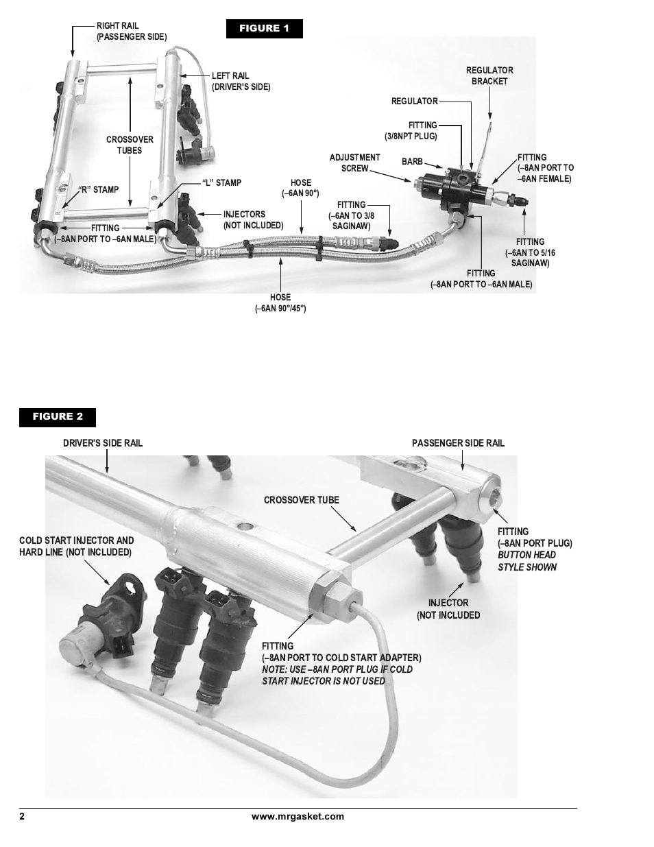 Mallory Ignition Mallory HIGH VOLUME FUEL RAILS 4311M User Manual | Page 2 / 4