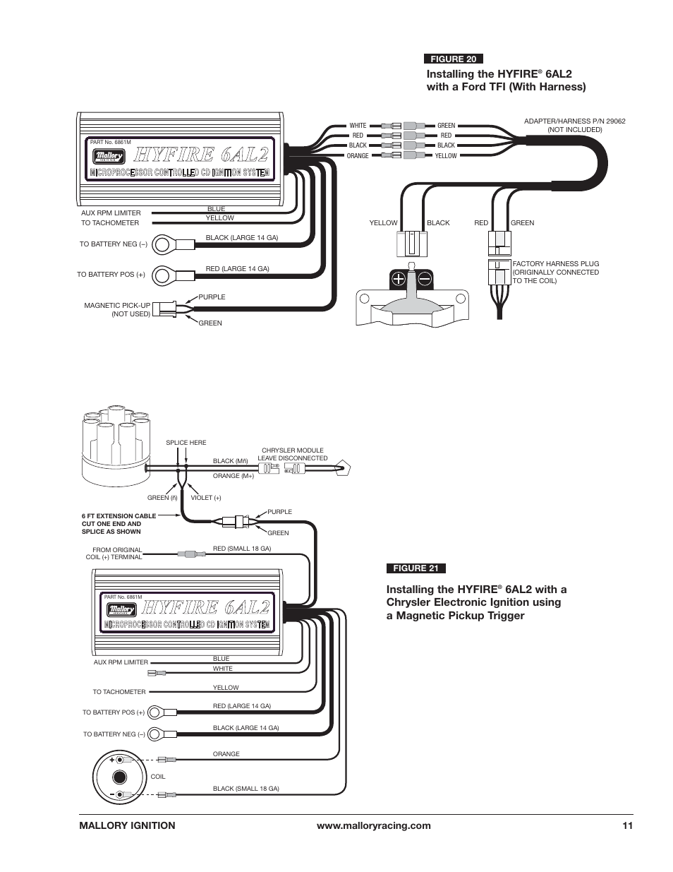 Hhy yf fiir re e 6 6a al l2 2 | Mallory Ignition Mallory HYFIRE 6AL2 ELECTRONIC IGNITION CONTROL 6861m User Manual | Page 11 / 12