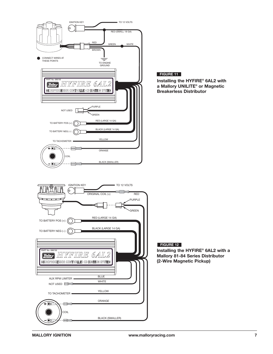 Hhy yf fiir re e 6 6a al l2 2 | Mallory Ignition Mallory HYFIRE 6AL2 ELECTRONIC IGNITION CONTROL 6861m User Manual | Page 7 / 12