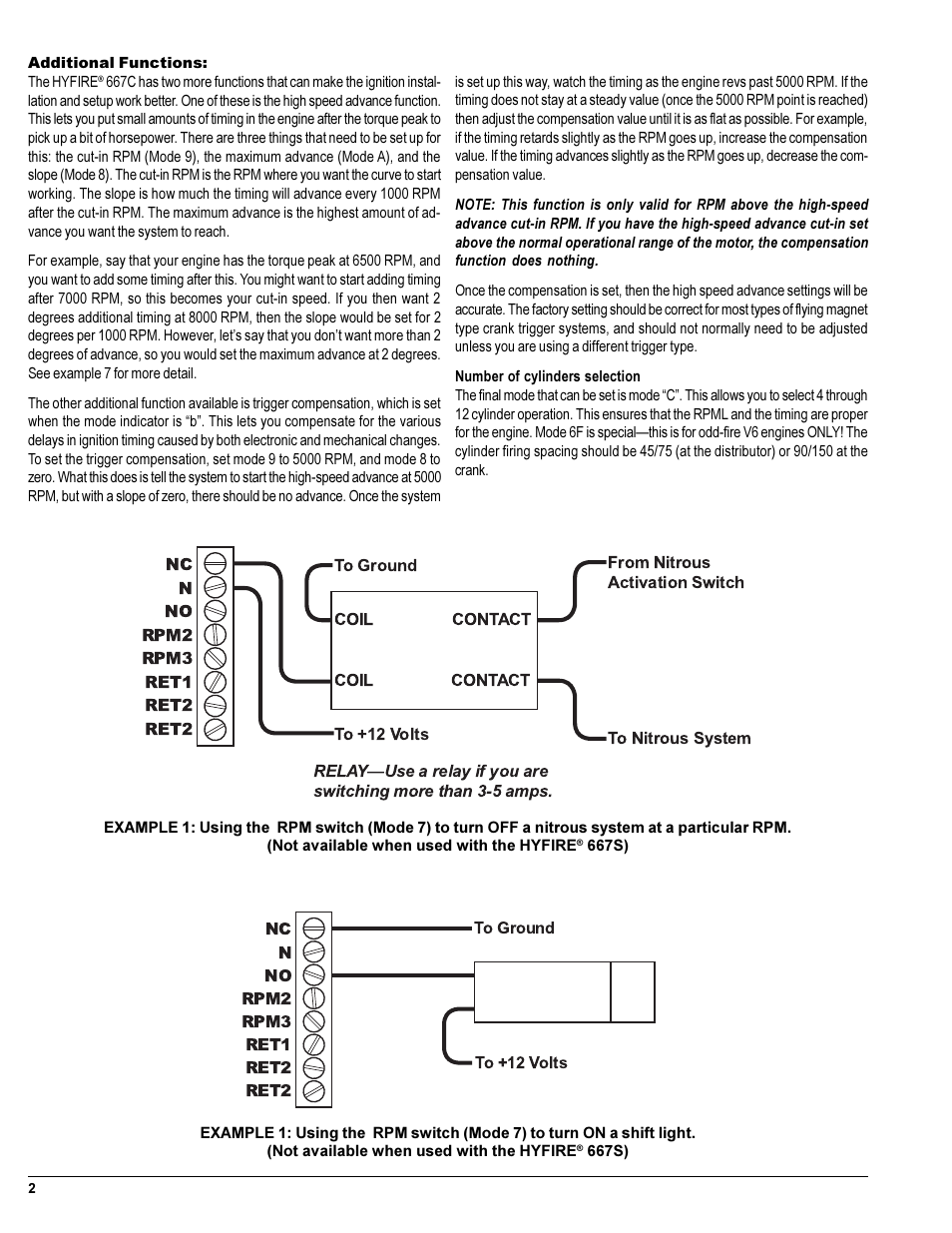 Mallory Ignition Mallory HYFIRE VIIC CONTROL UNIT 674M User Manual | Page 2 / 4