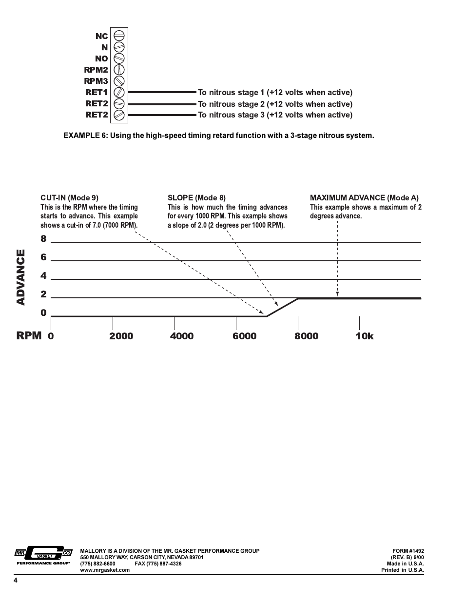 Ad v ance rpm | Mallory Ignition Mallory HYFIRE VIIC CONTROL UNIT 674M User Manual | Page 4 / 4