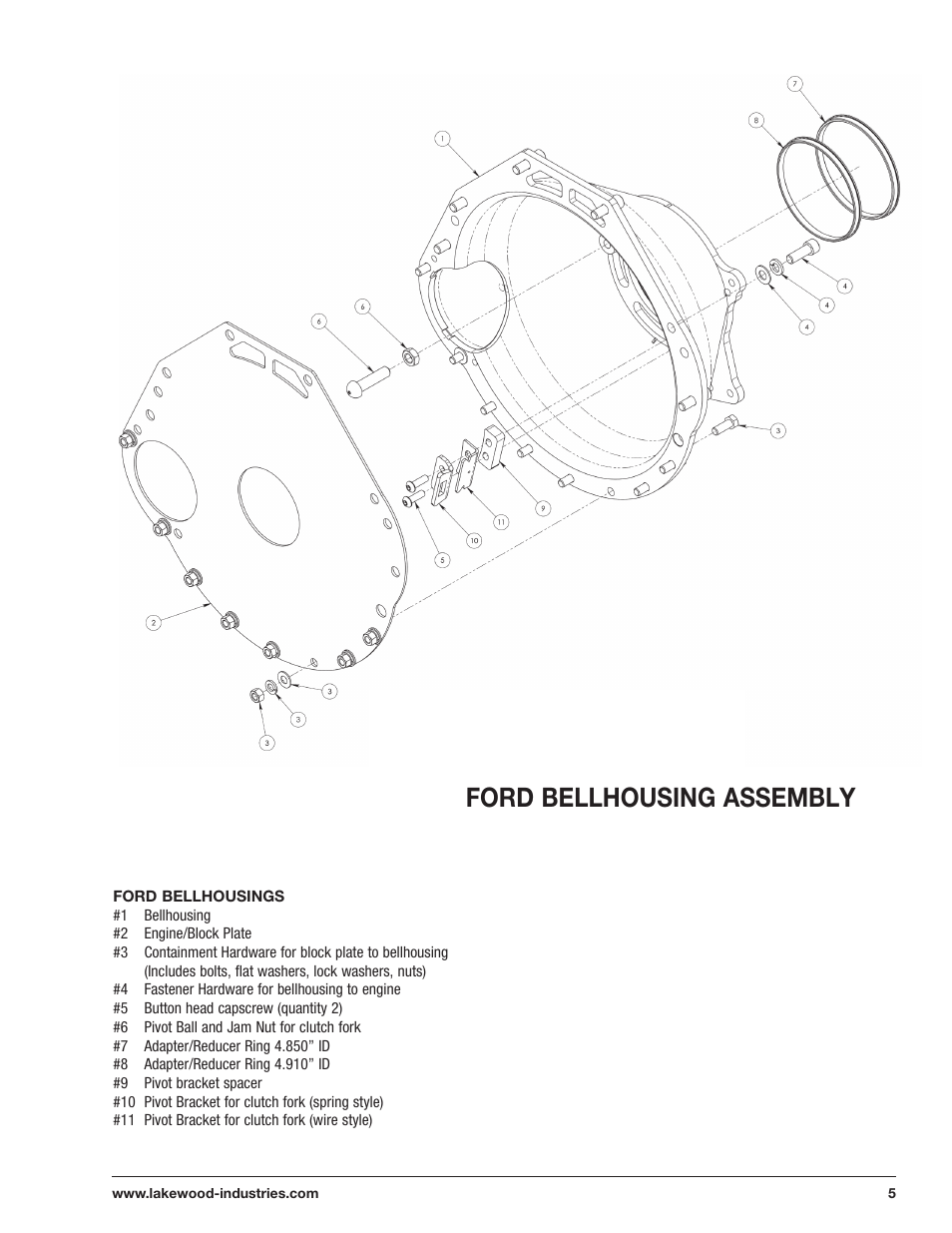 Ford bellhousing assembly | Mallory Ignition Lakewood QUICKTIME SAFETY BELLHOUSING User Manual | Page 5 / 6