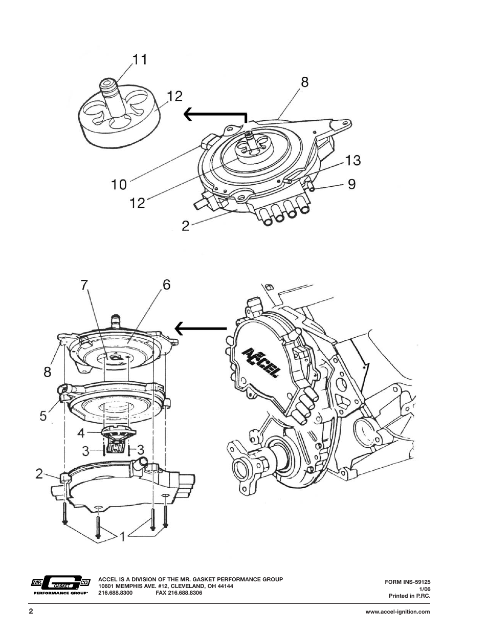Mallory Ignition ACCEL ULTRA OPTI-SPARK II CAP & ROTOR KIT 8136 User Manual | Page 2 / 2