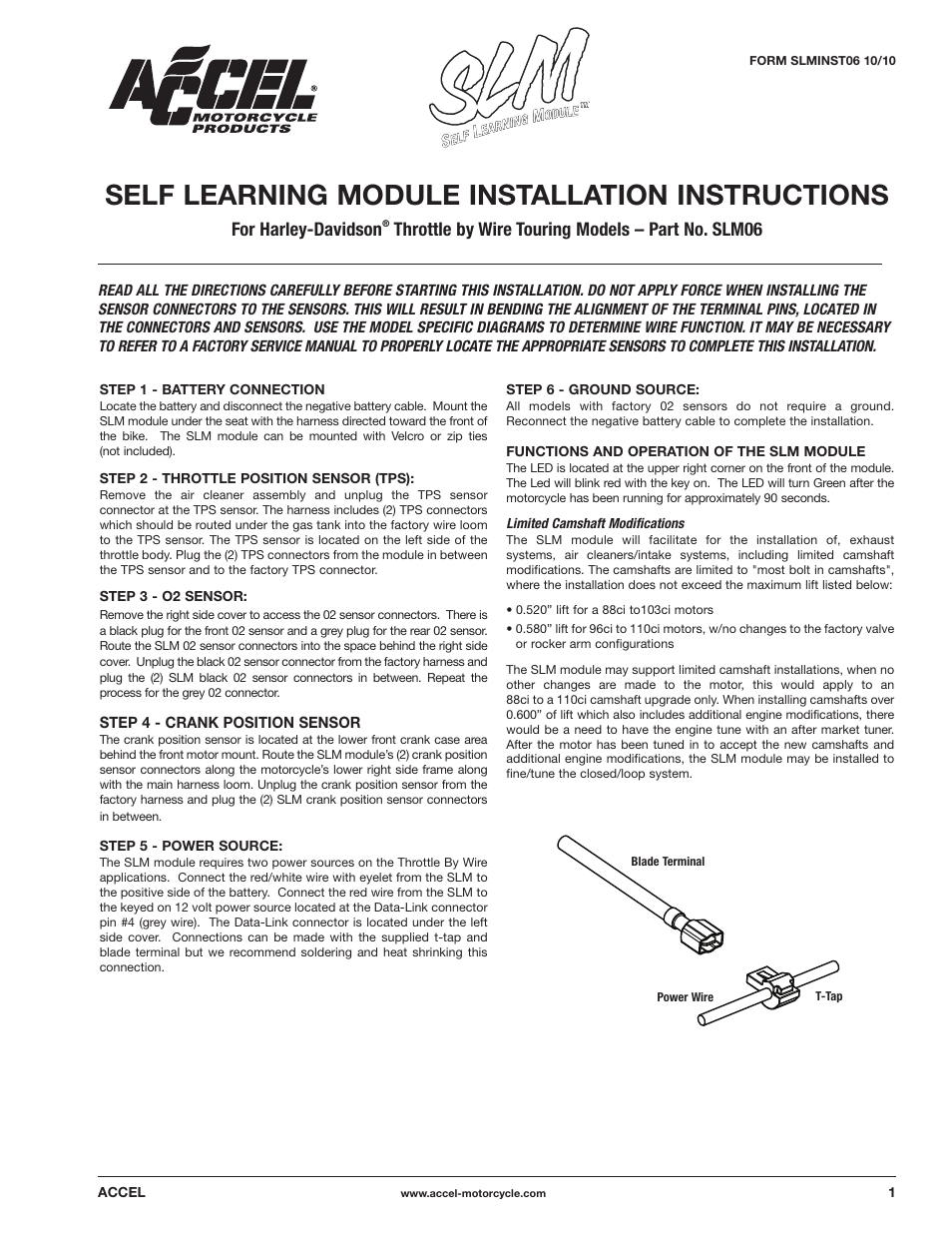 Mallory Ignition ACCEL SELF LEARNING MODULE SLMхх User Manual | 2 pages