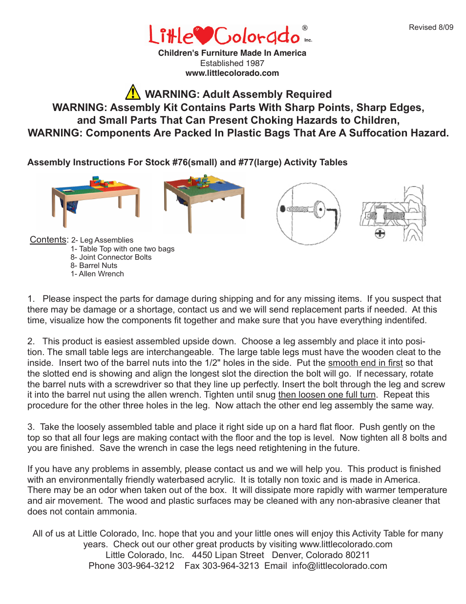 Little Colorado Activity Table 76,77 User Manual | 1 page