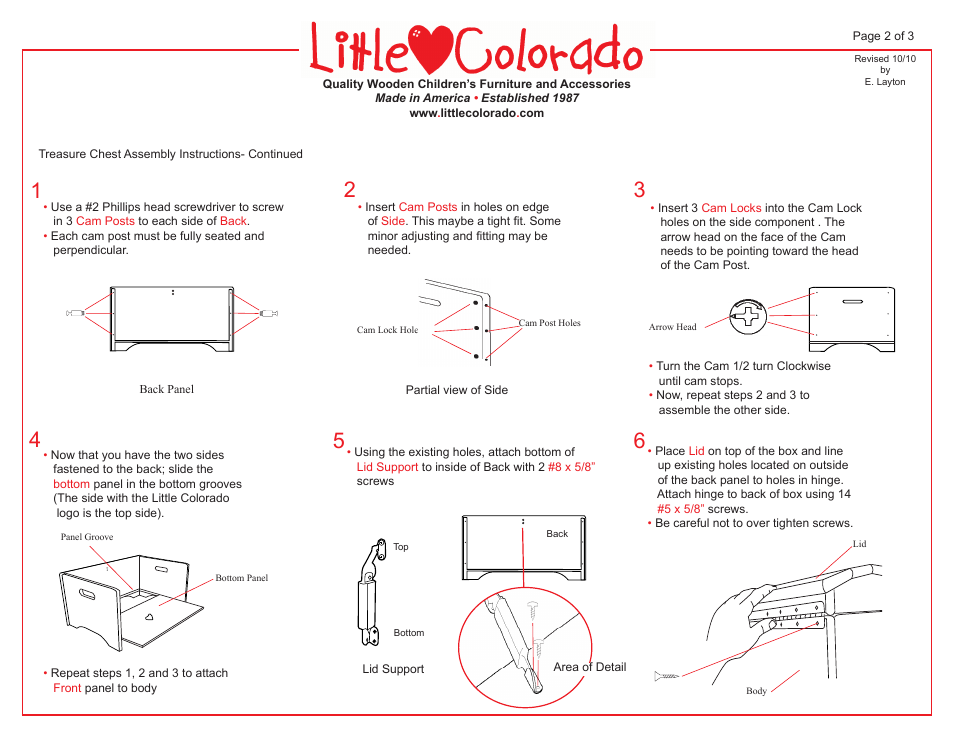 Little Colorado Treasure Chest 53 User Manual | Page 2 / 3