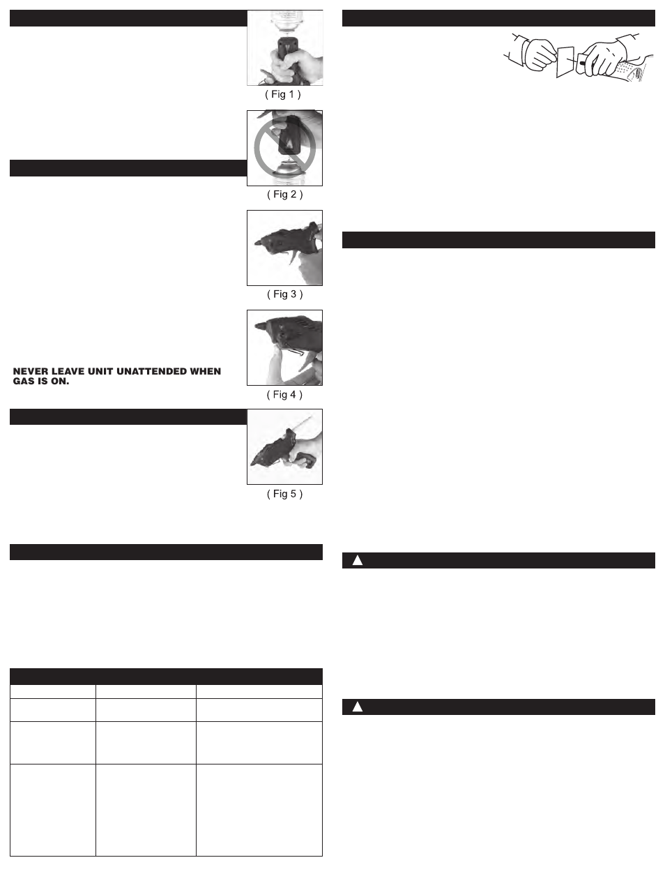 How to empty tank of butane gas if needed, Important safety instructions, Fill with ultratane | Butane, Ignition instructions, Adhesive application, Trouble shooting, Storage of your p, Glue gun, Warnings | Master Appliance GG-200 PortaPro Glue Gun User Manual | Page 2 / 2