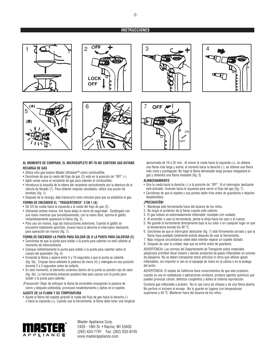 Master Appliance MT-76 Master Microtorch User Manual | Page 4 / 6