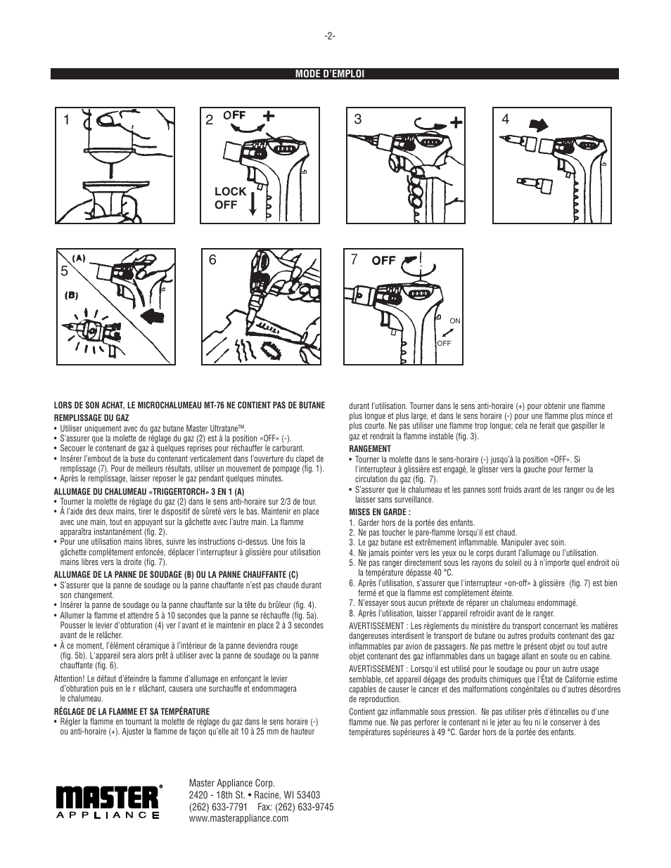 Master Appliance MT-76 Master Microtorch User Manual | Page 6 / 6