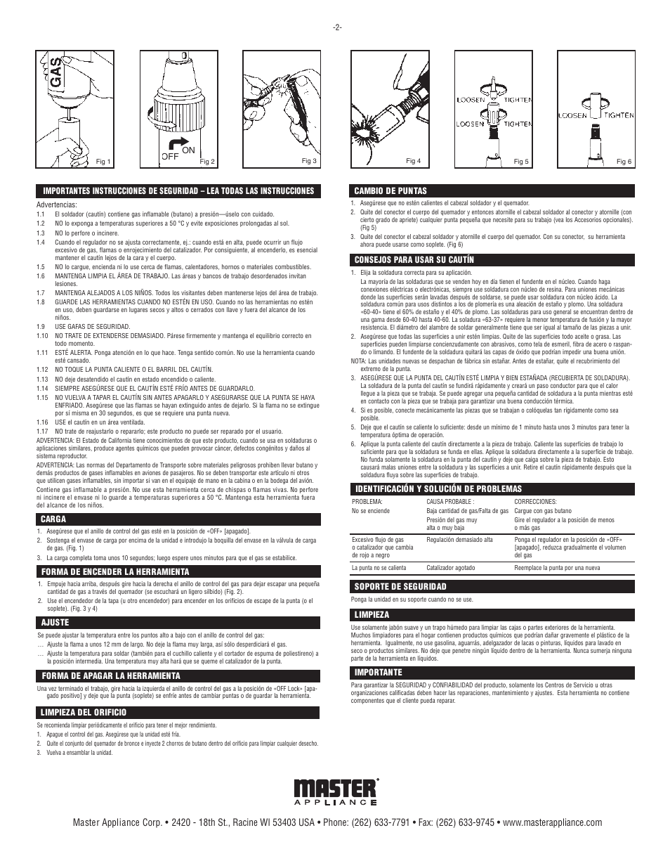 Master Appliance EI-20_EI-20K EconoIrons User Manual | Page 4 / 6