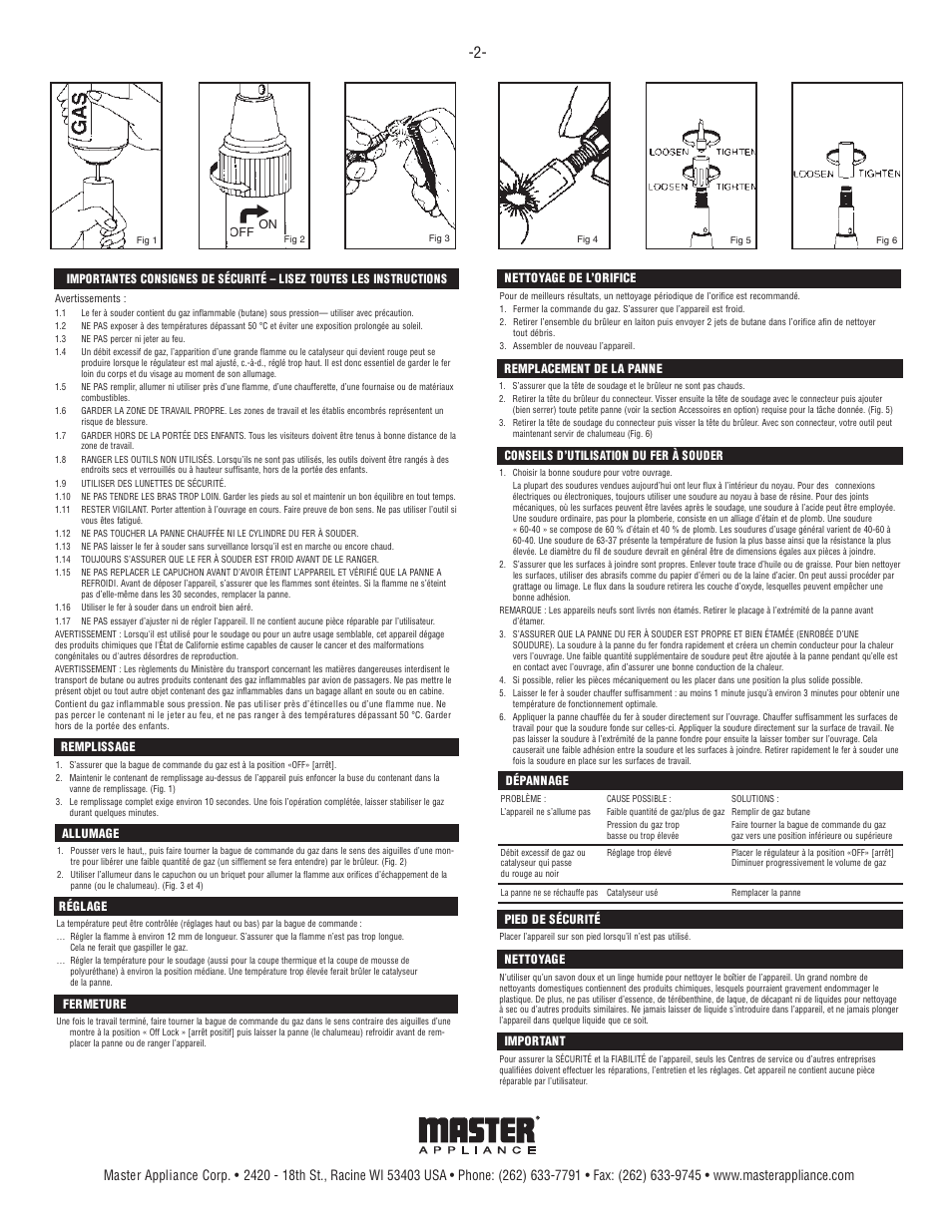 Master Appliance EI-20_EI-20K EconoIrons User Manual | Page 6 / 6