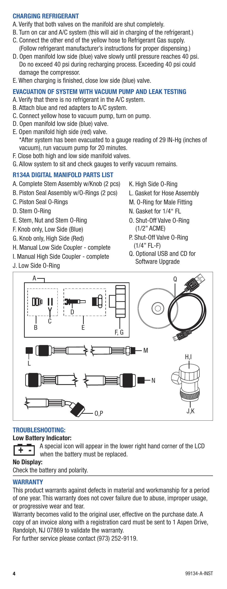 Mastercool R134a Digital Manifold User Manual | Page 4 / 4