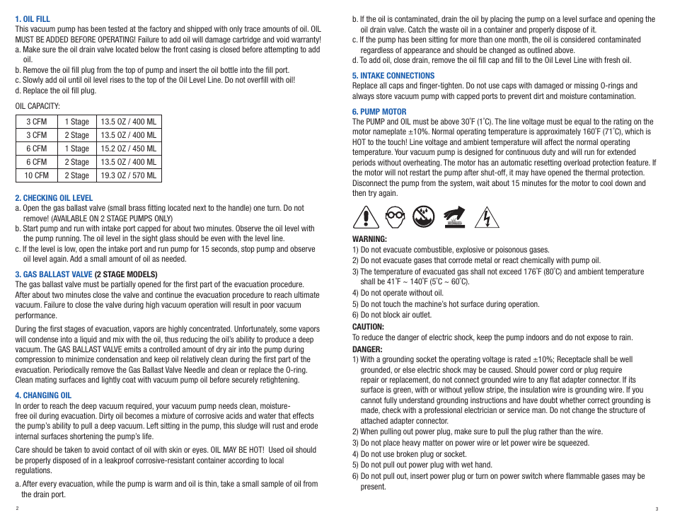 Mastercool 90066-A 6 CFM VACUUM PUMP (SINGLE STAGE) User Manual | Page 2 / 2