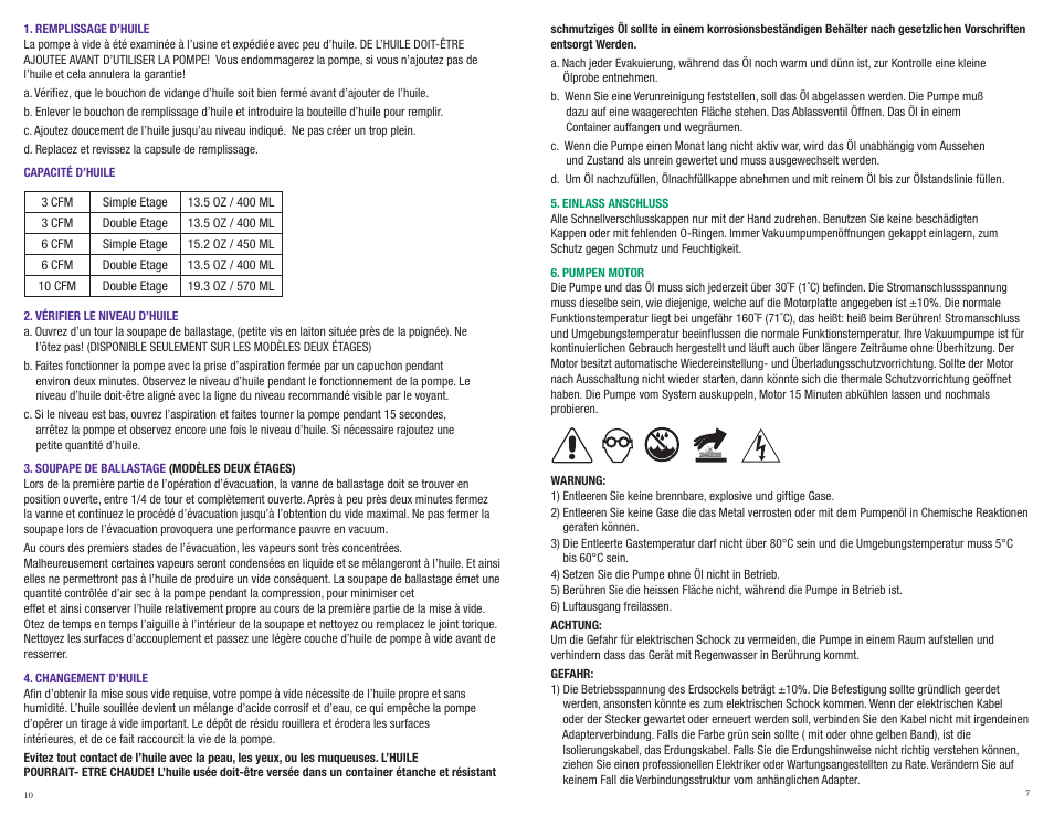 Mastercool 90070-2V-110 10 CFM VACUUM PUMP (TWO STAGE) User Manual | Page 7 / 8