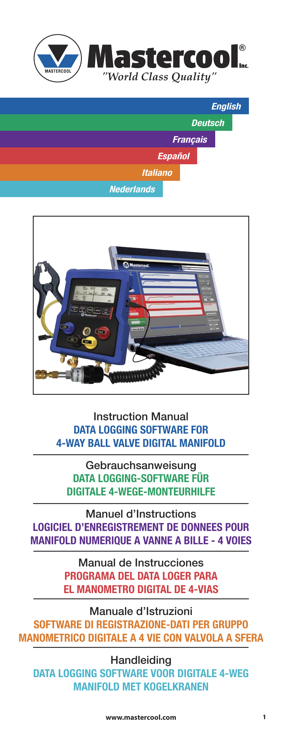 Mastercool 90413 4-way Valve Digital Manifold User Manual | 56 pages