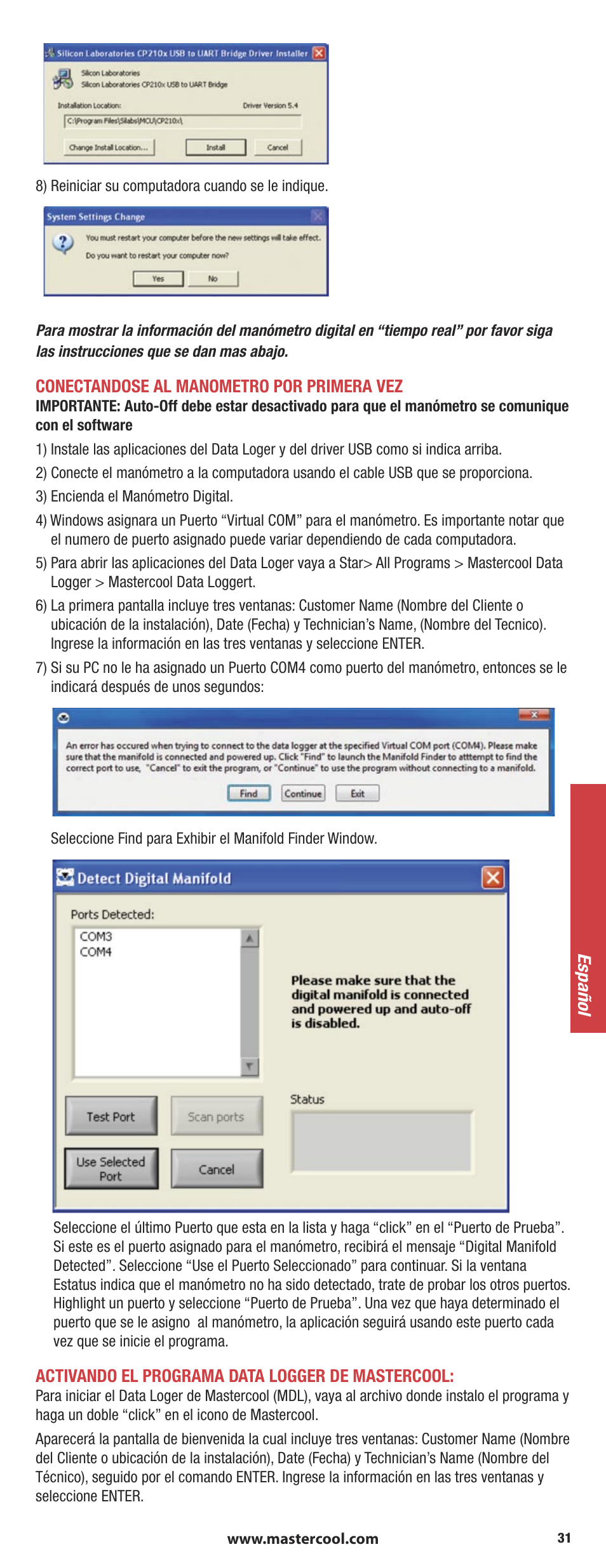 Mastercool 90413 4-way Valve Digital Manifold User Manual | Page 31 / 56