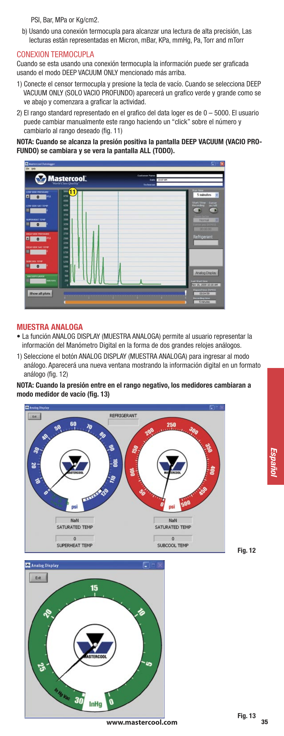 Mastercool 90413 4-way Valve Digital Manifold User Manual | Page 35 / 56
