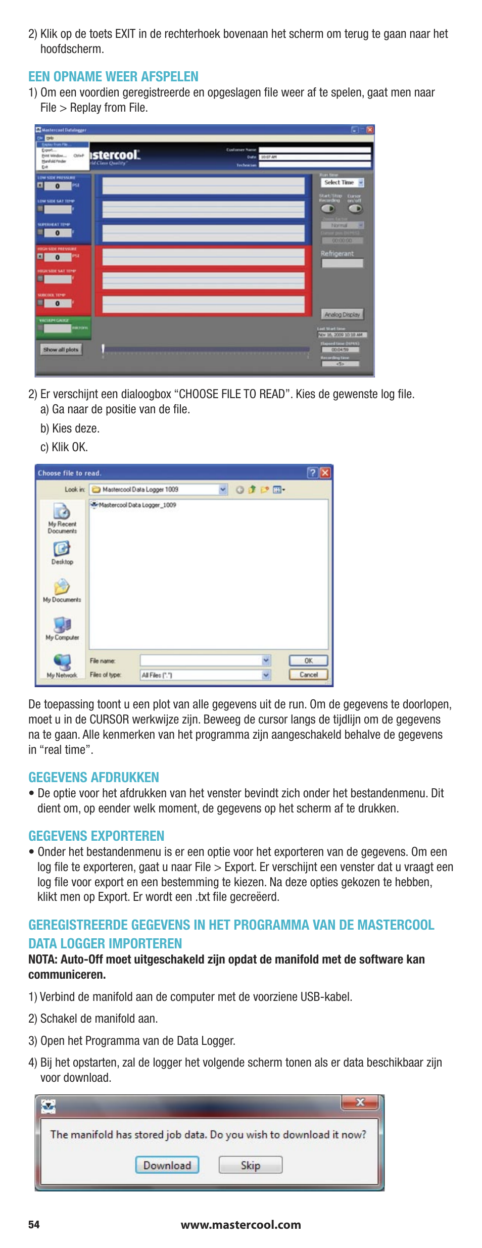 Mastercool 90413 4-way Valve Digital Manifold User Manual | Page 54 / 56