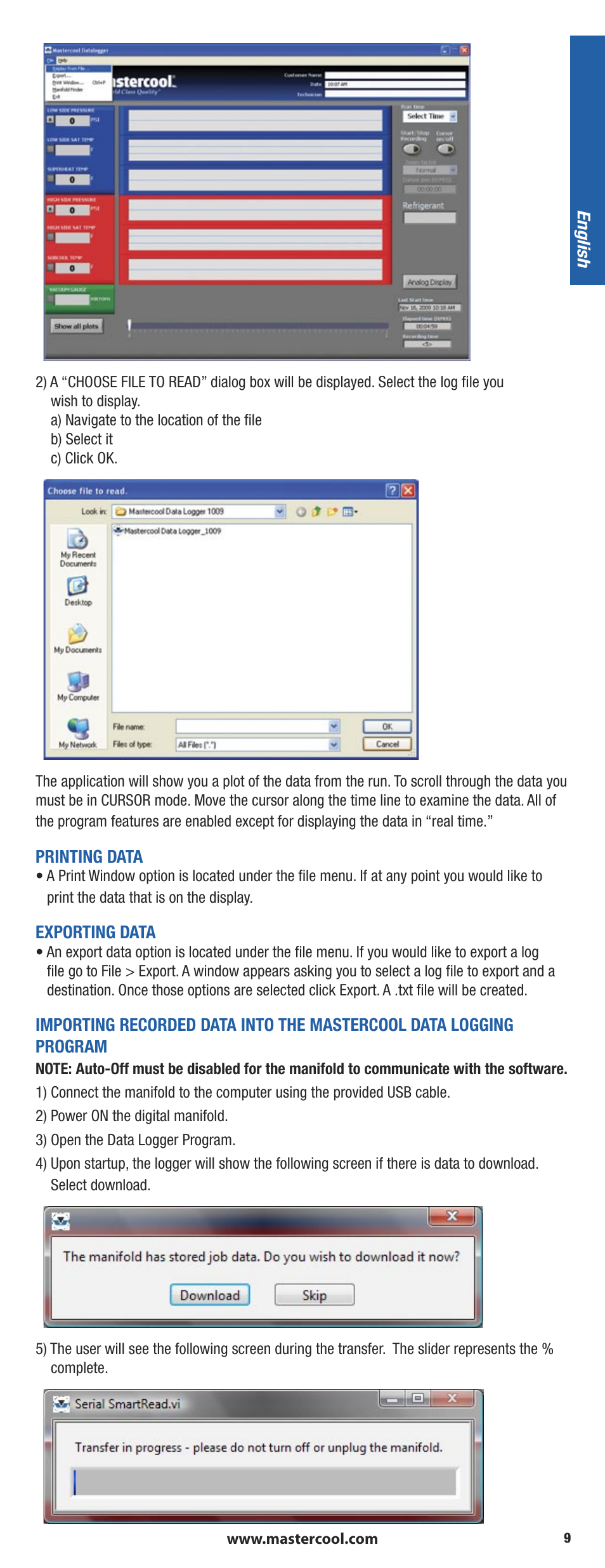 Mastercool 90413 4-way Valve Digital Manifold User Manual | Page 9 / 56