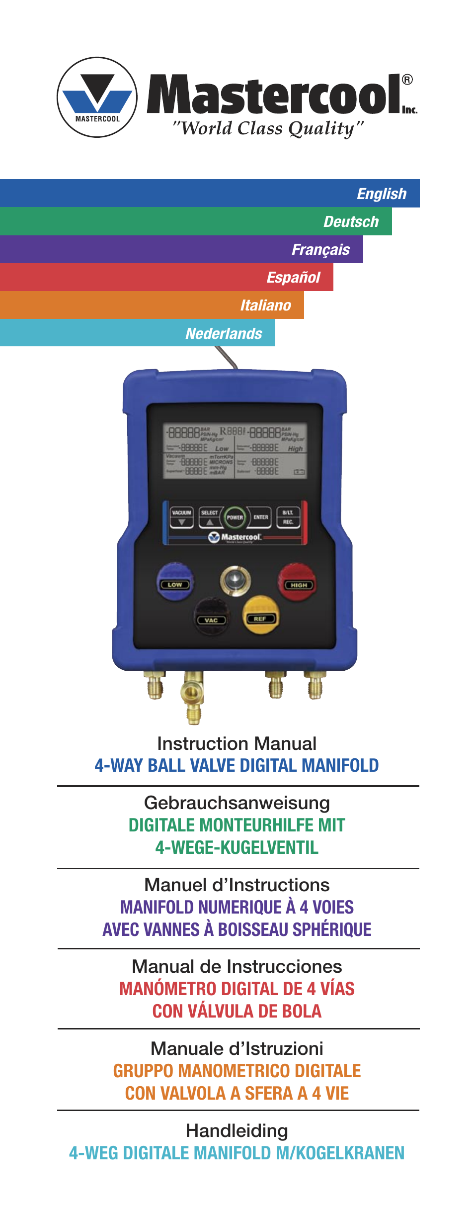 Mastercool 90413 4-way Valve Digital Manifold User Manual | 48 pages