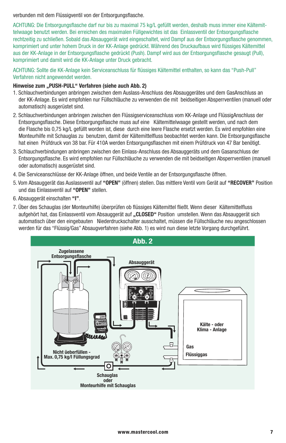 Abb. 2 | Mastercool 69300-220 TWIN TURBO REFRIGERANT RECOVERY SYSTEM User Manual | Page 7 / 16