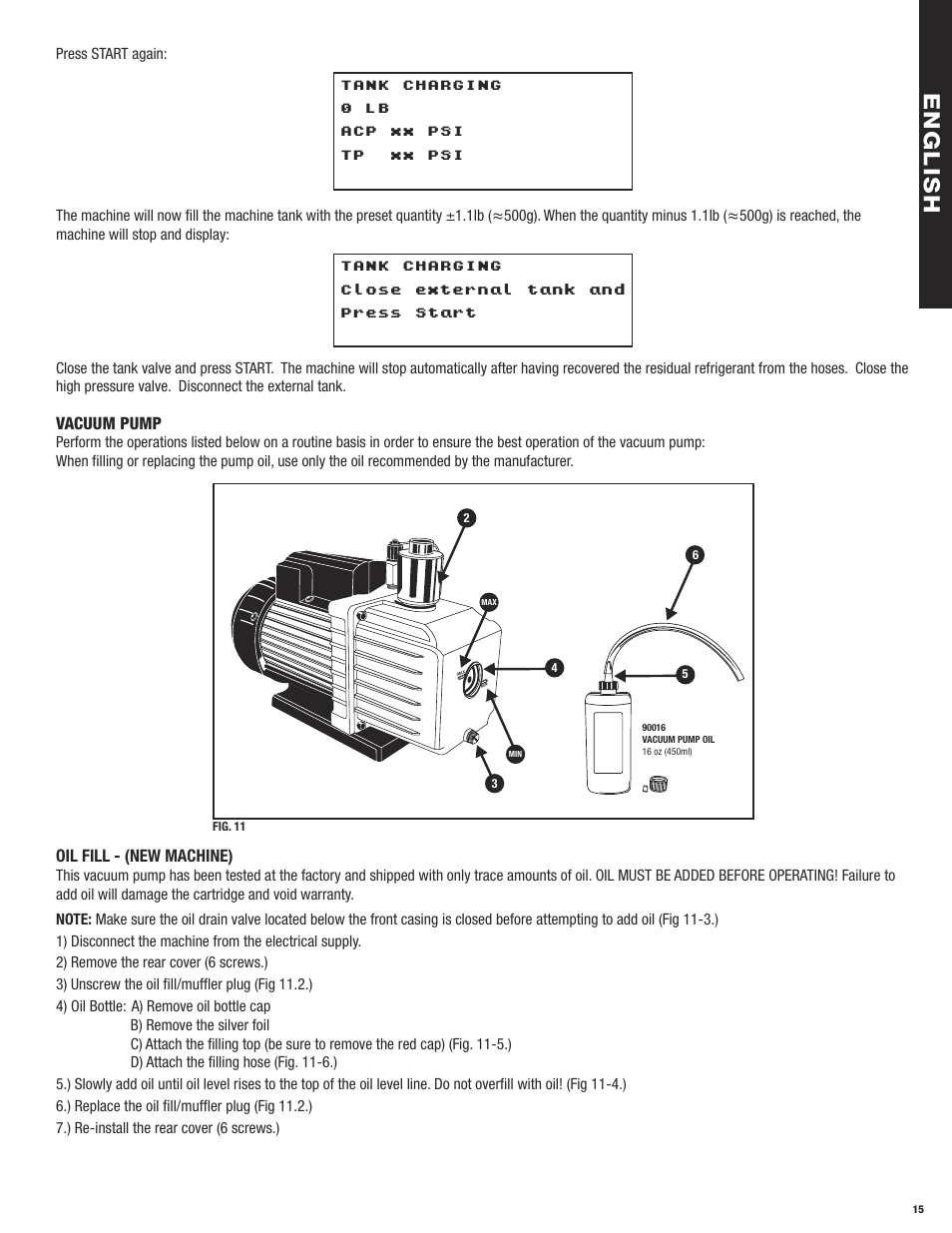 En g l is h | Mastercool 69788 RECOVERY_RECYCLE_RECHARGE User Manual | Page 15 / 24