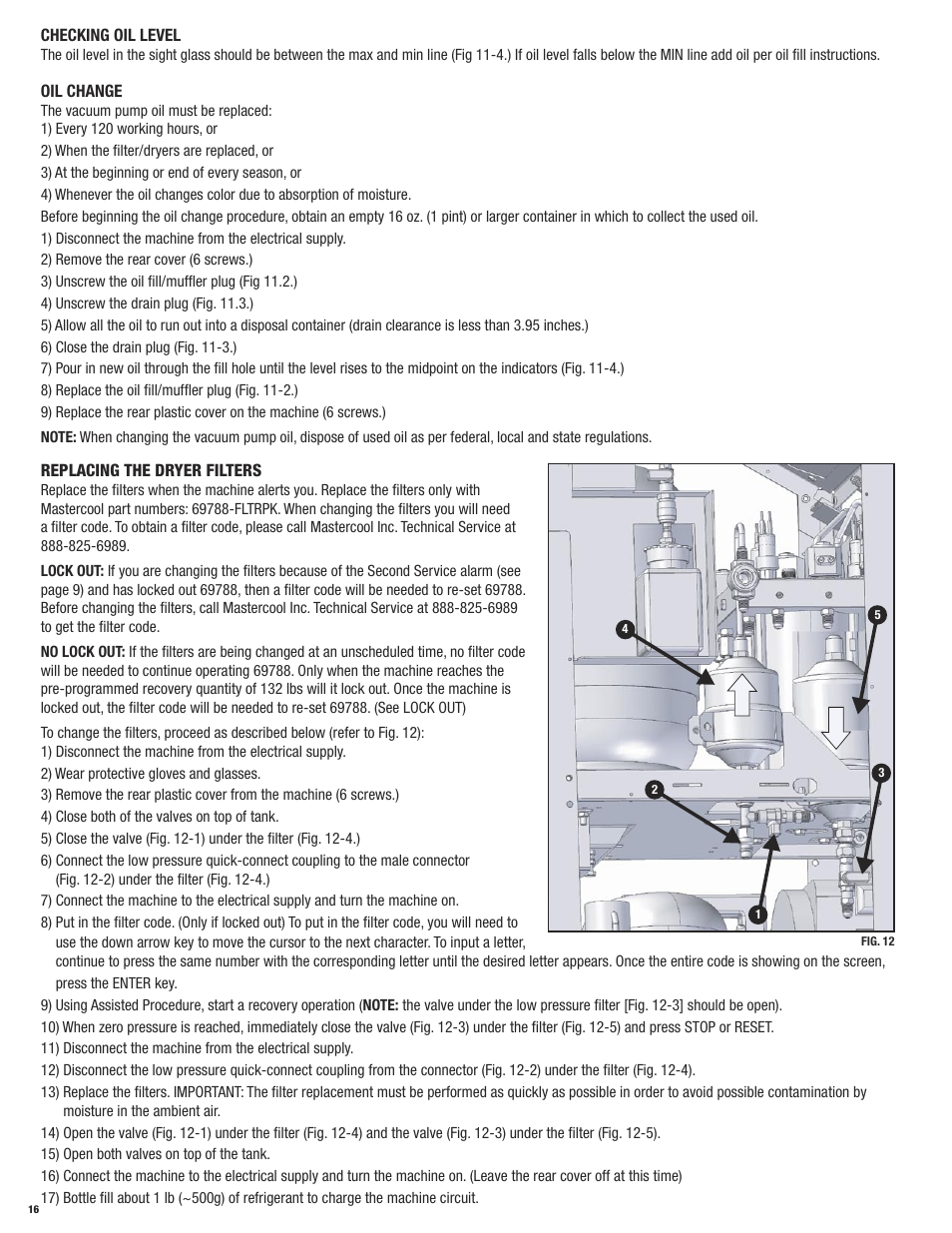 Mastercool 69788 RECOVERY_RECYCLE_RECHARGE User Manual | Page 16 / 24