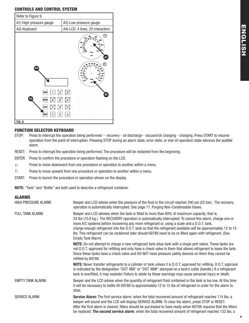 En g l is h | Mastercool 69788 RECOVERY_RECYCLE_RECHARGE User Manual | Page 9 / 24