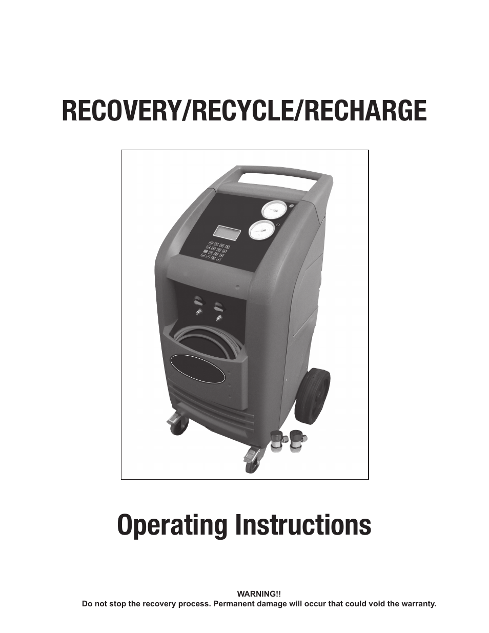Mastercool 69788-A R134a RECOVERY_RECYCLE_RECHARGE User Manual | 24 pages