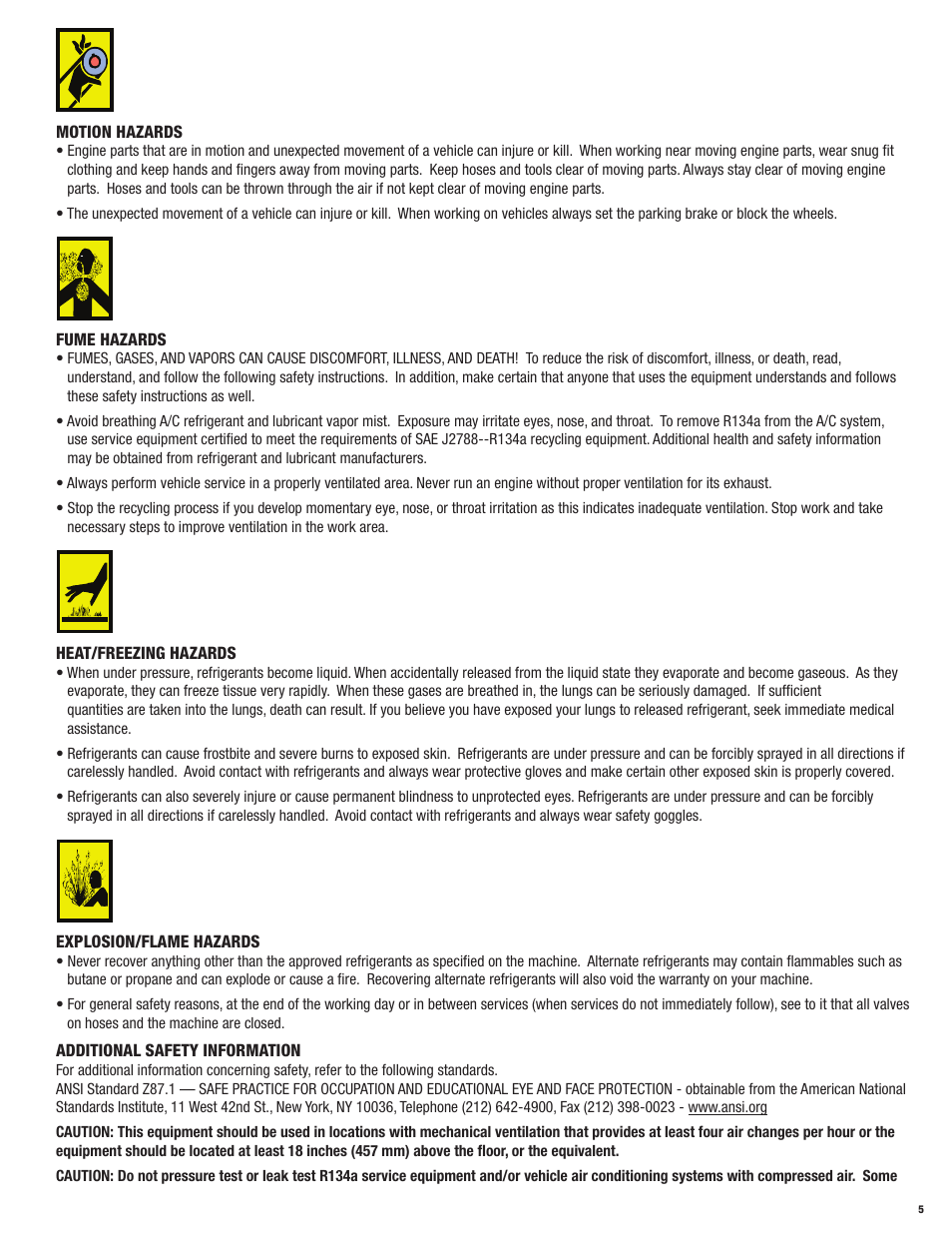 Mastercool 69788-A R134a RECOVERY_RECYCLE_RECHARGE User Manual | Page 5 / 24