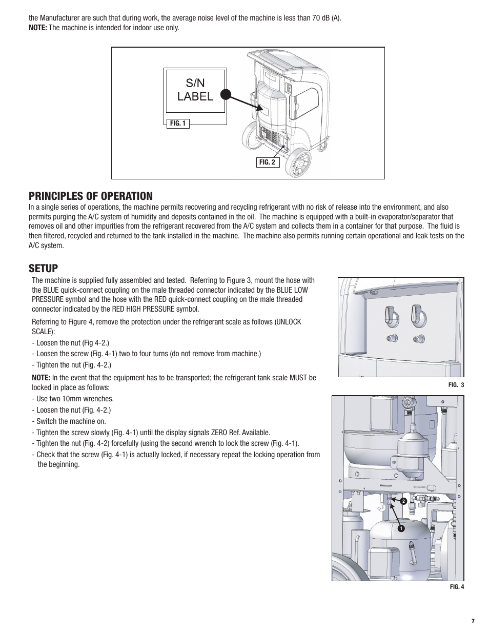 Principles of operation, Setup | Mastercool 69788-A R134a RECOVERY_RECYCLE_RECHARGE User Manual | Page 7 / 24