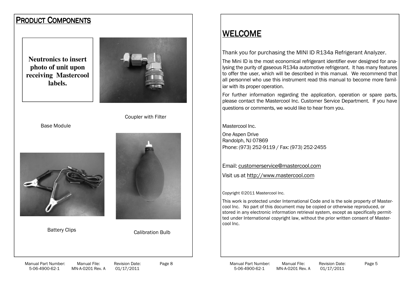 Welcome | Mastercool 69134-A REFRIGERANT IDENTIFIER FOR R134a User Manual | Page 7 / 8