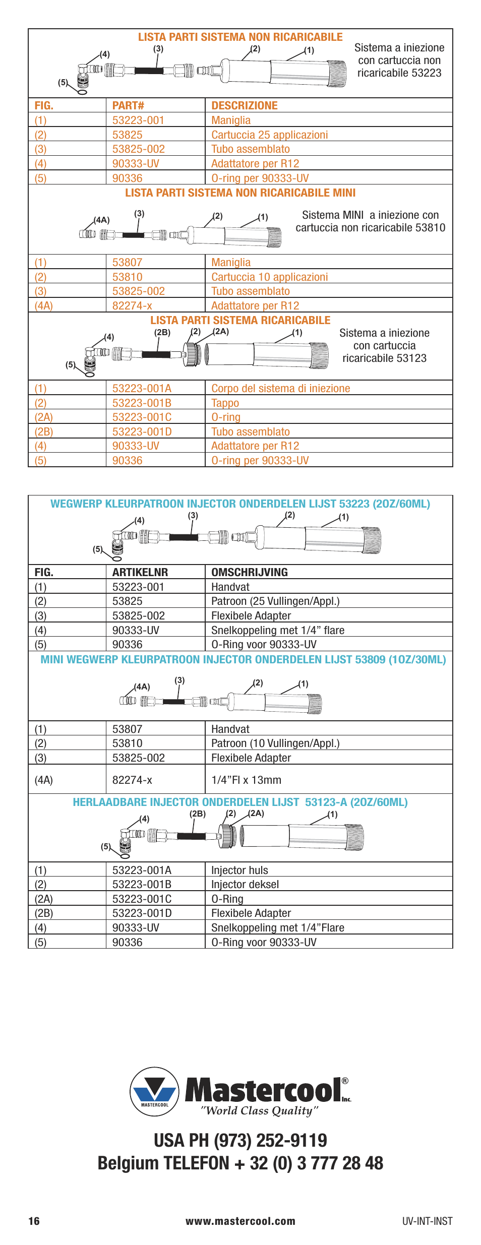 Mastercool 53451-C-220 UV LEAK LOCATOR KITS User Manual | Page 16 / 16