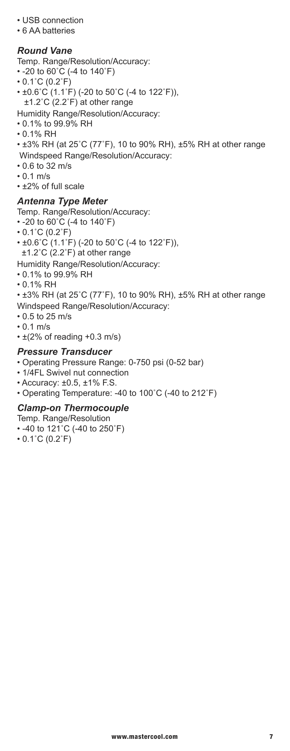 Mastercool 52251 A_C SYSTEM ANALYZER User Manual | Page 7 / 8
