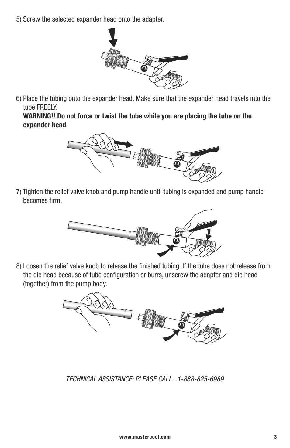 Mastercool 71600 TUBE EXPANDING TOOL KIT (7 Head Kit) User Manual | Page 3 / 4